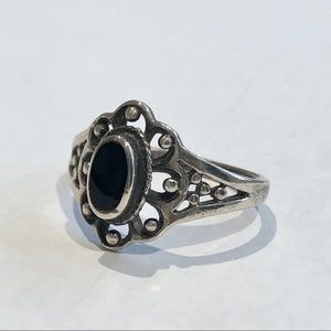 Black Stone Boho Ring